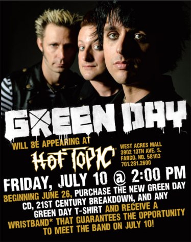 Green Day at Hot Topic